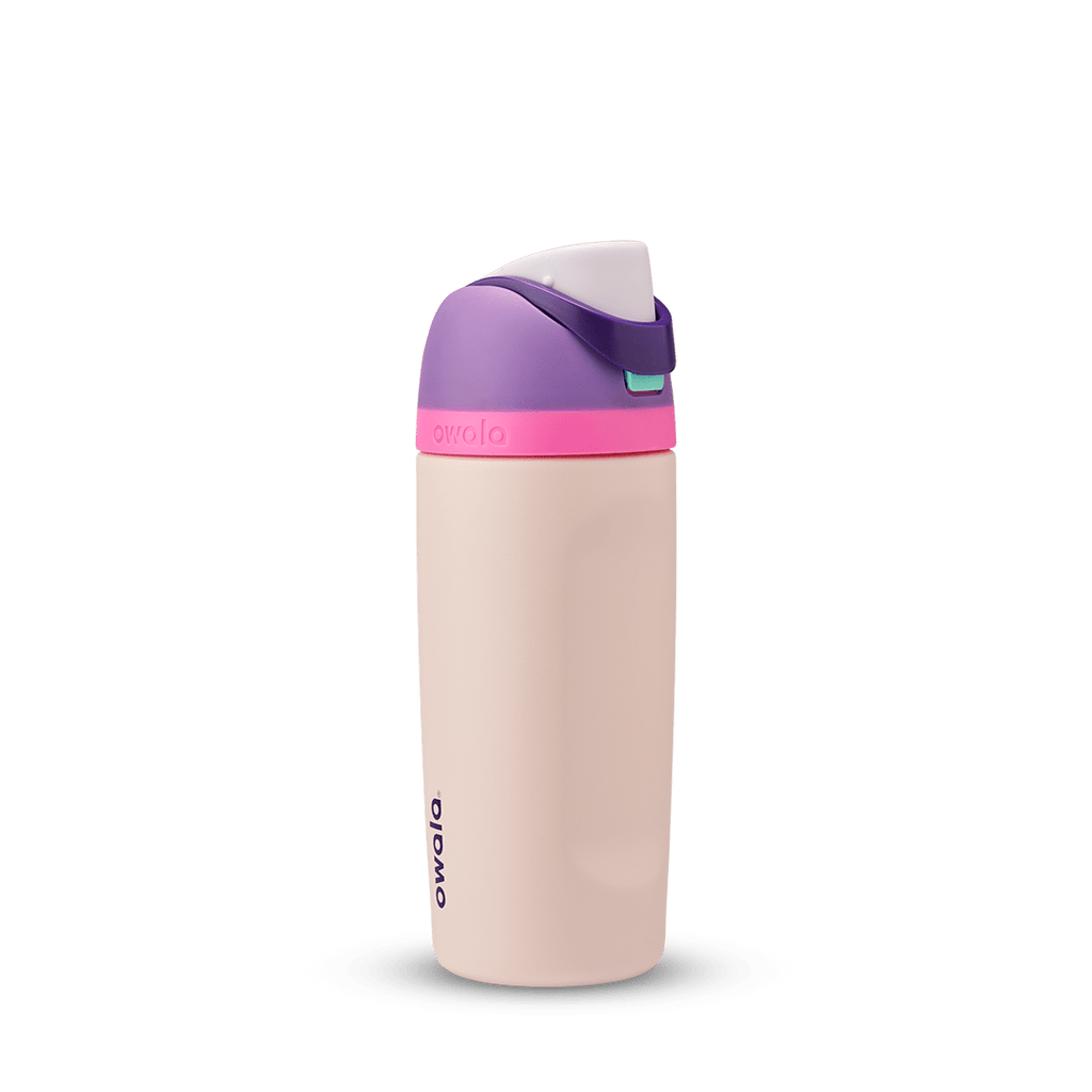 Kids FreeSip 16oz in Read My Lips, bold fuchsia hot pink insulated bottle with matching pink flip cap and pink carry loop